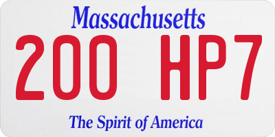 MA license plate 200HP7