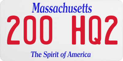 MA license plate 200HQ2