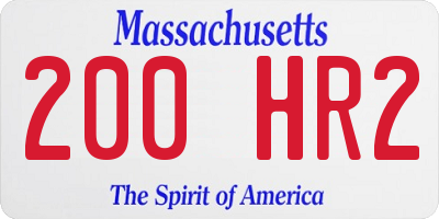 MA license plate 200HR2
