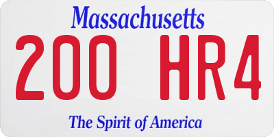 MA license plate 200HR4