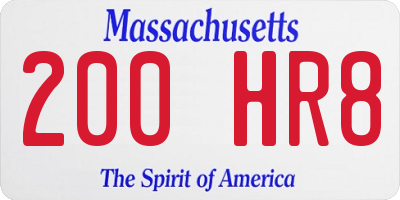 MA license plate 200HR8