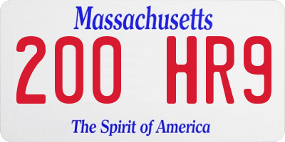 MA license plate 200HR9