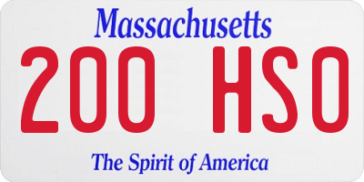 MA license plate 200HS0