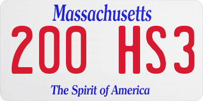 MA license plate 200HS3