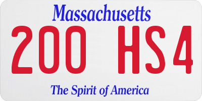 MA license plate 200HS4