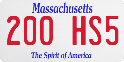 MA license plate 200HS5