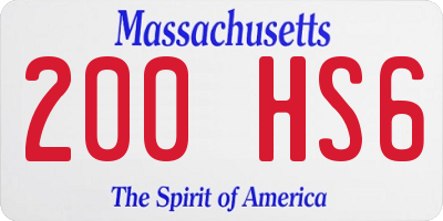 MA license plate 200HS6