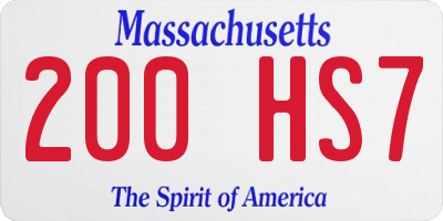 MA license plate 200HS7
