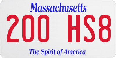 MA license plate 200HS8