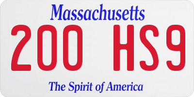 MA license plate 200HS9