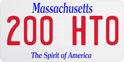 MA license plate 200HT0