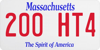 MA license plate 200HT4