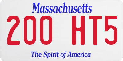 MA license plate 200HT5