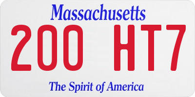 MA license plate 200HT7