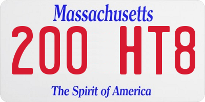 MA license plate 200HT8