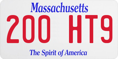 MA license plate 200HT9