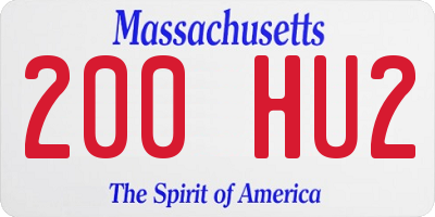MA license plate 200HU2
