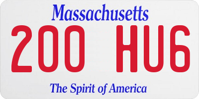 MA license plate 200HU6