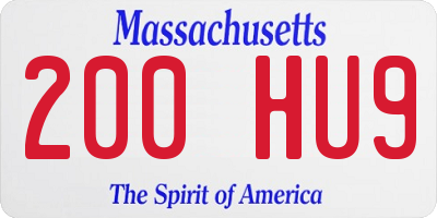 MA license plate 200HU9