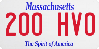 MA license plate 200HV0