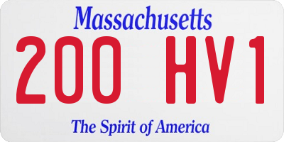 MA license plate 200HV1