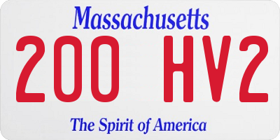 MA license plate 200HV2