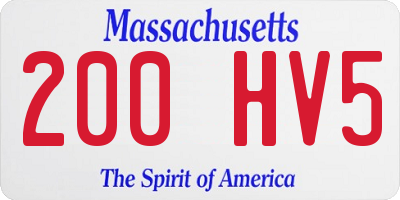 MA license plate 200HV5