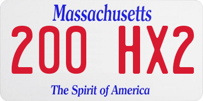 MA license plate 200HX2