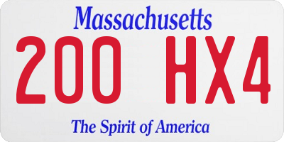 MA license plate 200HX4