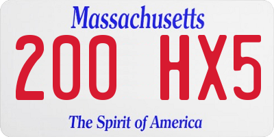 MA license plate 200HX5