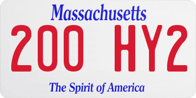 MA license plate 200HY2