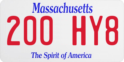 MA license plate 200HY8