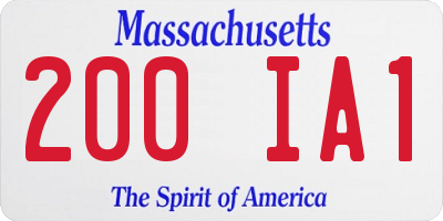 MA license plate 200IA1