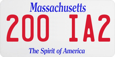 MA license plate 200IA2