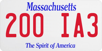 MA license plate 200IA3