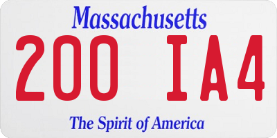 MA license plate 200IA4