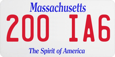 MA license plate 200IA6