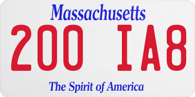 MA license plate 200IA8