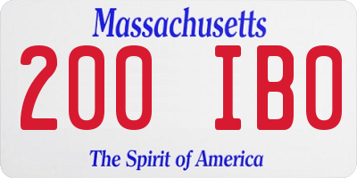 MA license plate 200IB0