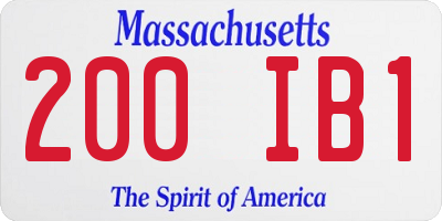 MA license plate 200IB1