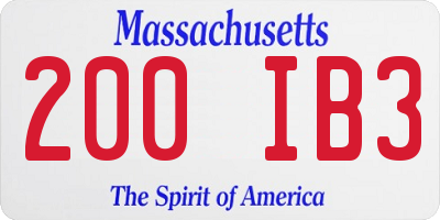 MA license plate 200IB3