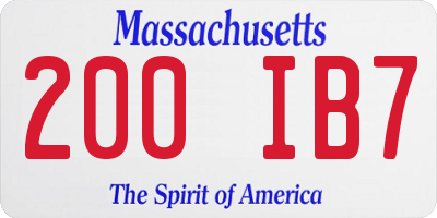 MA license plate 200IB7