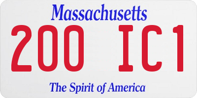 MA license plate 200IC1