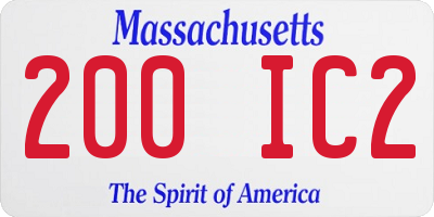 MA license plate 200IC2
