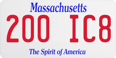 MA license plate 200IC8