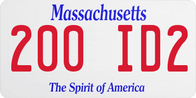 MA license plate 200ID2