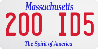 MA license plate 200ID5