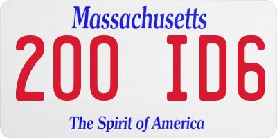 MA license plate 200ID6