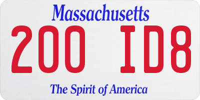 MA license plate 200ID8