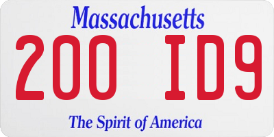 MA license plate 200ID9